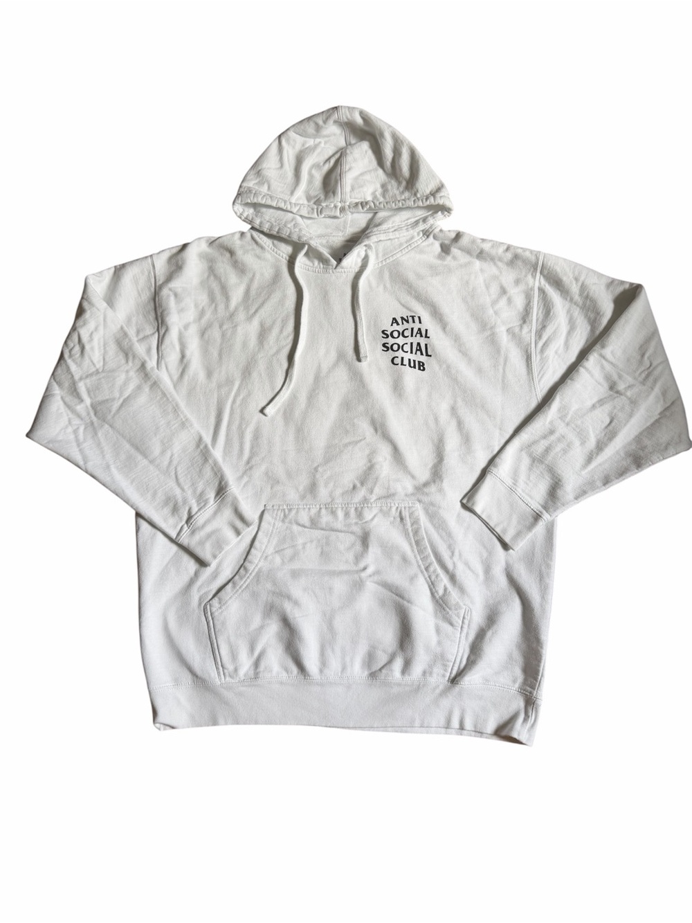 Anti Social Social Club White Hoodie with Black Logo